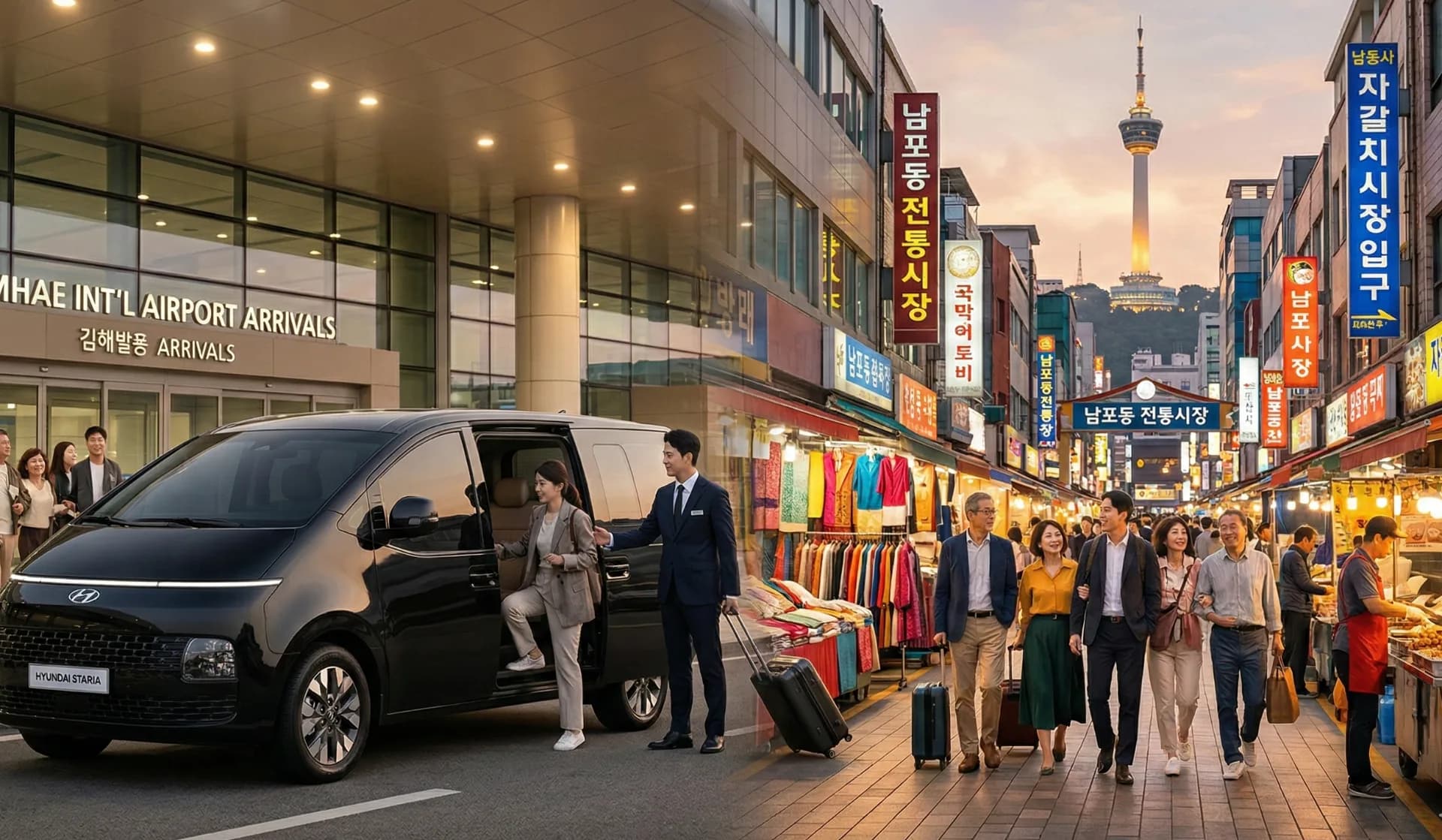 金海機場 → 南浦洞接送